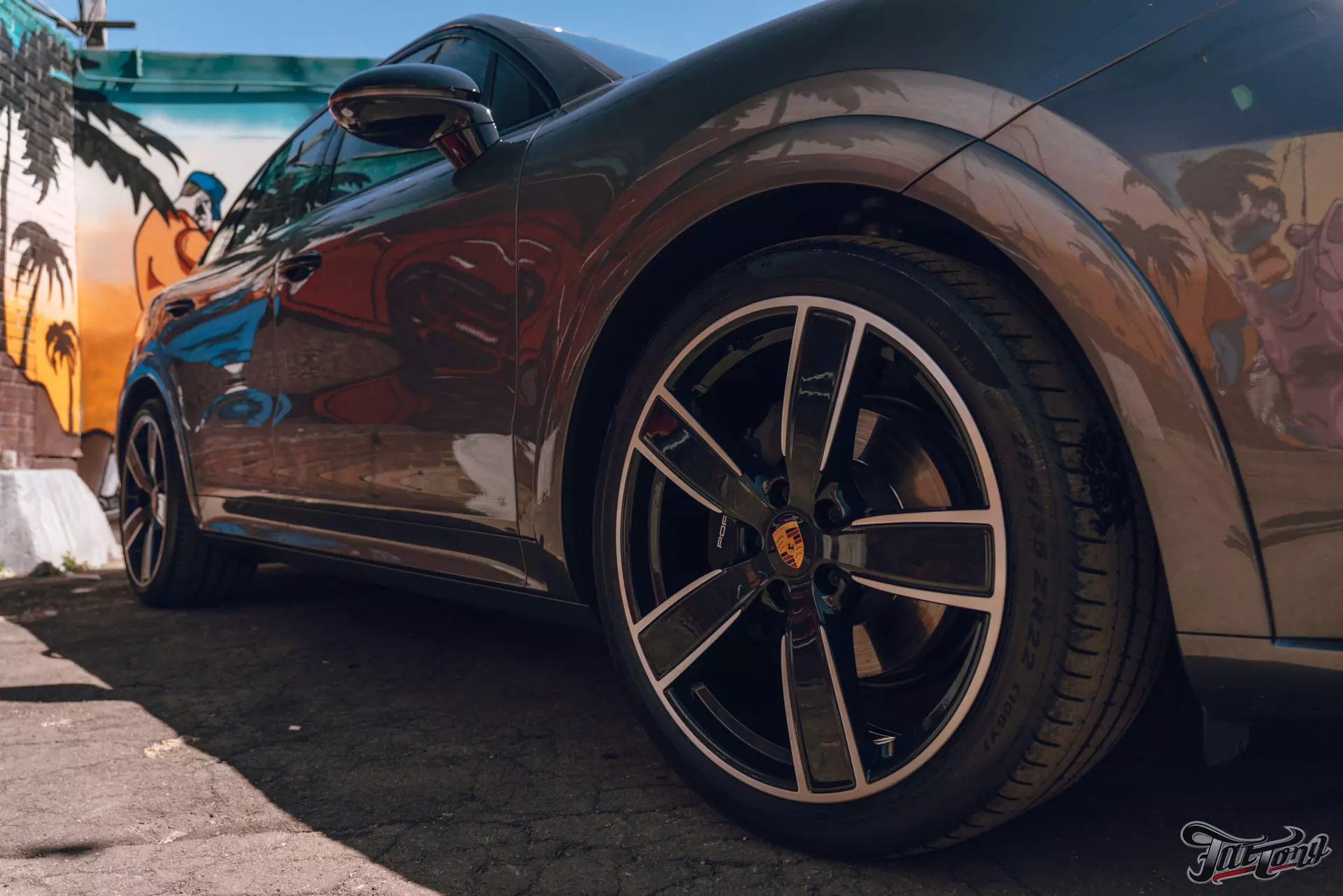 Porsche Cayenne. Оклейка в полиуретан. Окрас дисков
